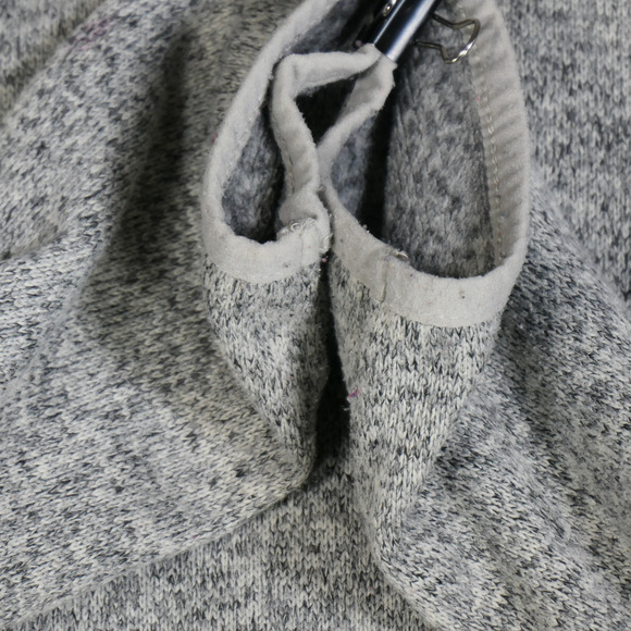 Eddie Bauer Cardigan Sweater Jacket Women Large Fleece Lined 1/4 Snap Pockets - Picture 6 of 11